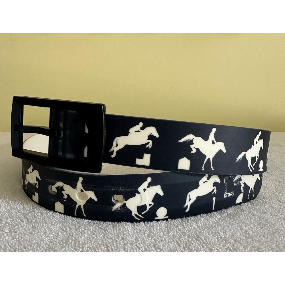 Equestrian Horse Jumping Dressage C4 Belt Black White Film Stop Action 36